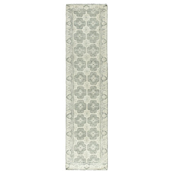 Jaipur Living Stage Knotted Border Area Rug, Ivory/Green, 3'x10'