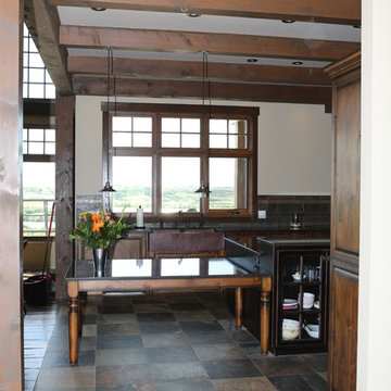 Timber frame, rustic kitchen