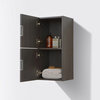 Bliss 12"W x 24"H Linen Side Cabinet, 2 Doors, Nature Wood Finish, Gray Oak