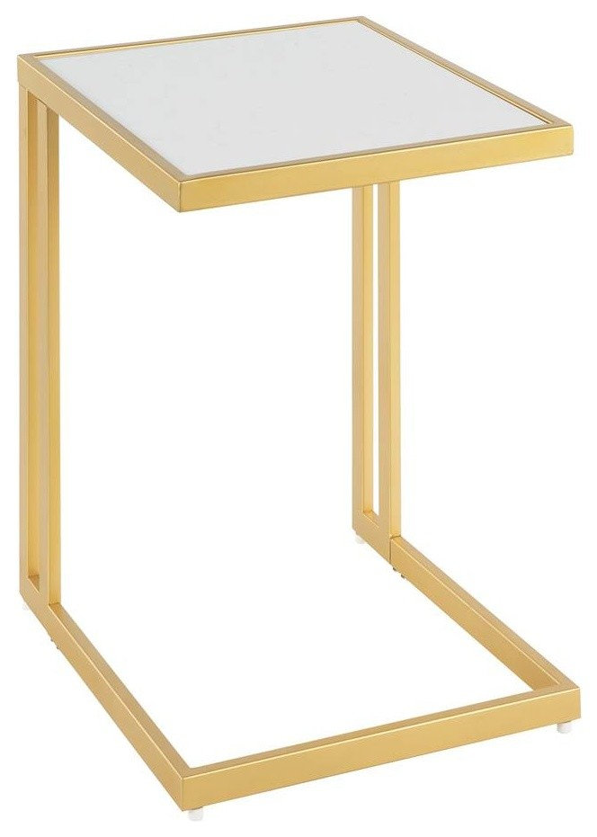 Side Table in White and Gold