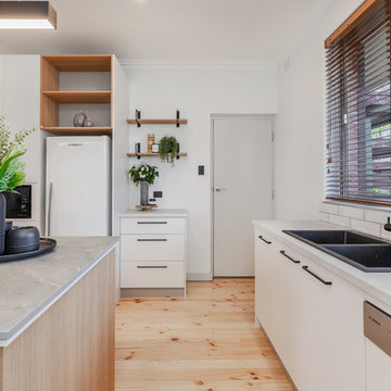 Industrial-Inspired Timber & White Kitchen Transformation