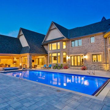 St. Charles Swimming Pool and Hot Tub with Floating Steps