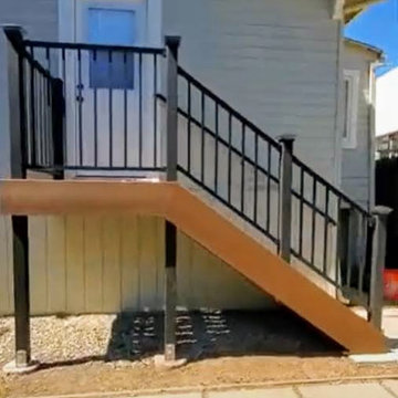 Trex stairs and aluminum railing construction, Alameda, CA. 2020. Exterior
