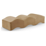 Meridian Furniture - Wave Upholstered Bench, Beige, Velvet - Indulge in the allure of the Beige Velvet Wave Bench by Meridian Furniture. Its captivating design and luxurious finish elevate any space with effortless elegance. Crafted with precision and durability in mind, this stunning piece becomes the focal point of gatherings, fostering moments of connection and warmth. Embrace sophistication and style with the Wave Bench, a testament to exquisite taste and timeless beauty.