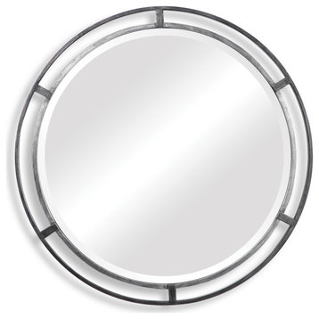 30" Industrial Gray Round Mirror