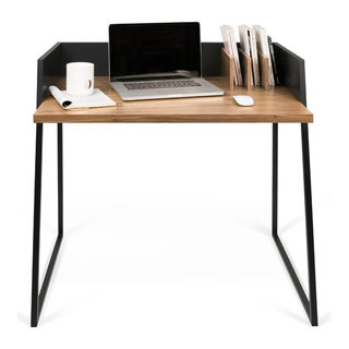 WOHOMO Modern Small Computer Folding Desk for Home Office, Rustic Brown, 39