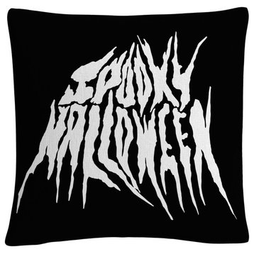 White Spooky Metal Halloween By Abc Decorative Throw Pillow