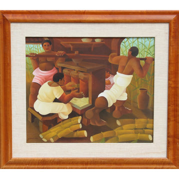 Jaimendes, Grinding Sugar Cane, Oil Painting