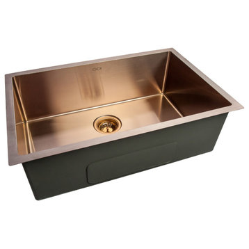 CNOX GOURMET Copper Stainless Steel Kitchen Sink, 32"x20"x9"