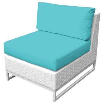TKC Miami Armless Patio Chair in Turquoise (Set of 2)