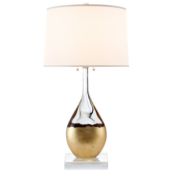 Juliette Table Lamp in Crystal and Gild with Silk Shade