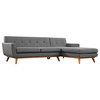 Engage Right-Facing Upholstered Fabric Sectional Sofa, Gray