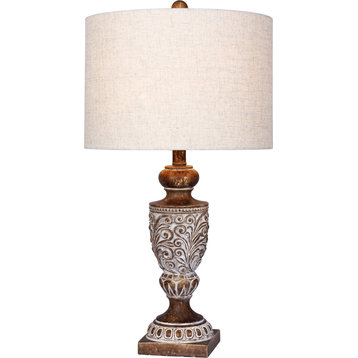 Distressed Urn Table Lamp - Antique Brown