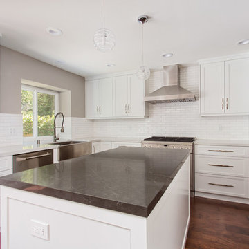White shaker farmhouse style in Oak park