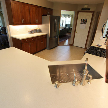 Cherry Kitchen Cabinets with Corian Countertops ~ Broadview Heights, OH
