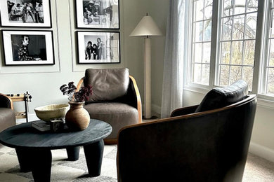 Example of a transitional living room design in Indianapolis