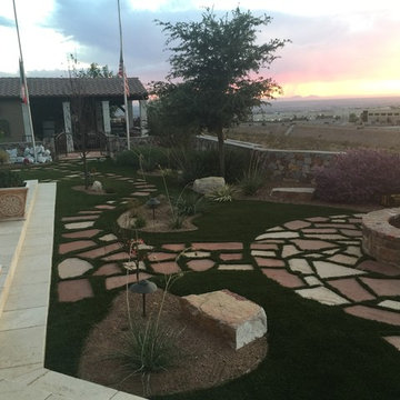 El Paso Franklin Mountain Home turf with flagstone