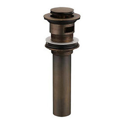 Antique Brass Pop Up Drain With Overflow - Bathroom Accessories