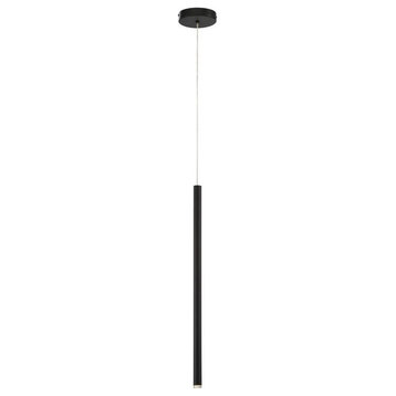 3W 1 LED Medium Pendant - 1 Inches Wide by 24 Inches High-Black Finish