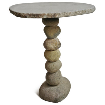 Stacked River Rock Bistro Table K
