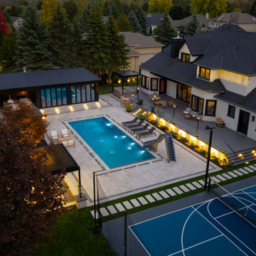 Backyard Pool, Sport Court, Putting Green, Cabana and Deck Project