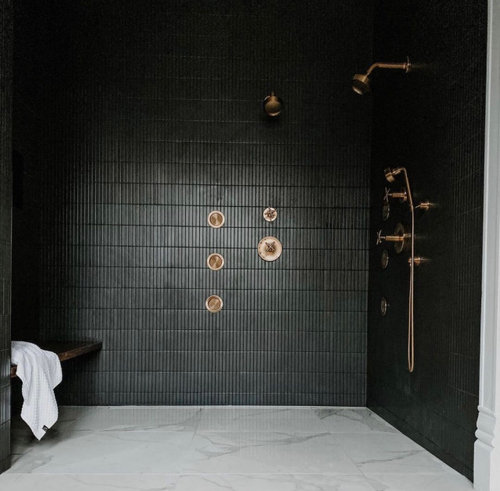 Black And Dark Walk In Shower, Are Black Shower Tiles Hard To Keep Cleaner