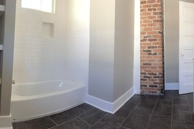 Example of an arts and crafts bathroom design in Charleston