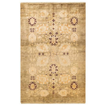 Lashio One-of-a-Kind Hand-Knotted Area Rug Green, 4'1"x6'2"