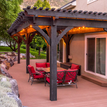 Cedar Hills, UT Barrel Roof Pergola w/Custom Contoured Deck