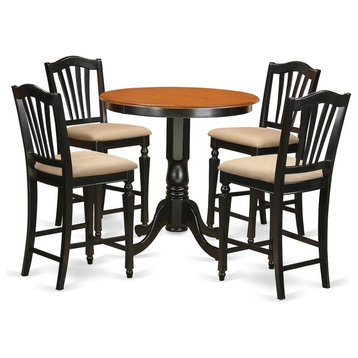 5 Pc Dining Counter Height Set, Kitchen Dinette Table And 4 High Dining Chairs