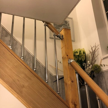 Fusion Chrome & Oak Balustrade