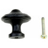 Round Black Wrought Iron Cabinet Knob 1.5"