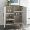Catania Modern Silver Faux Marble and Gold Metal Base Wine Cabinet