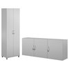 Home Square 2-Piece Set with 24" Utility Storage Cabinet and 54" Wall Cabinet