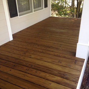 Small front porch with oil based wood toner