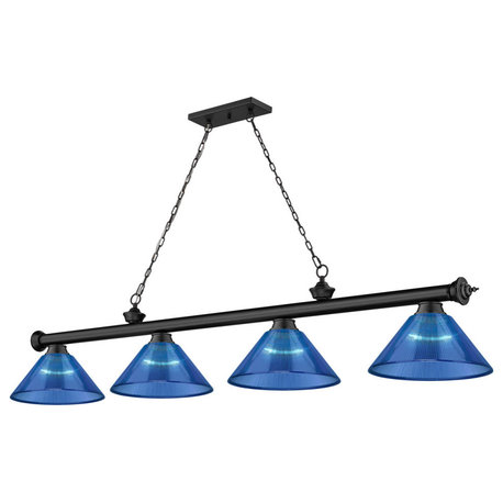 Cordon 4-Light Linear Pendant Light In Matte Black