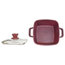 Nea Marble Square Diecast 4-Piece Casserole Set, Non-Stick Stockpots, Red