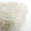 Frisco Mongolian Sheepskin Faux Fur Pillows, Set of 2, Stone White, 20"x20"