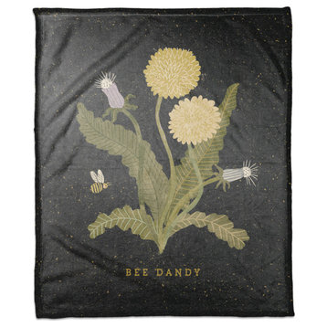 Bee Dandy Dandelion 50x60 Coral Fleece Blanket