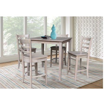 36" x 36" Counter Height Table with 4 Emily Counter Height Stools - 5 Piece Set