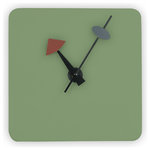 LeisureMod - LeisureMod Manchester Modern Square Silent Non-Ticking Wall Clock, Mint - The clock is Silent Ticking