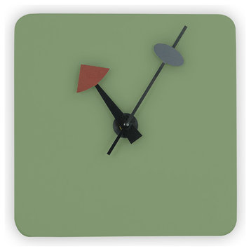 LeisureMod Manchester Modern Square Silent Non-Ticking Wall Clock, Mint