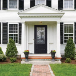 Masonite Performance Door System Belleville 1 Panel &frac34; Lite Exterior Fiberglass Door with decorative glass - Front Doors