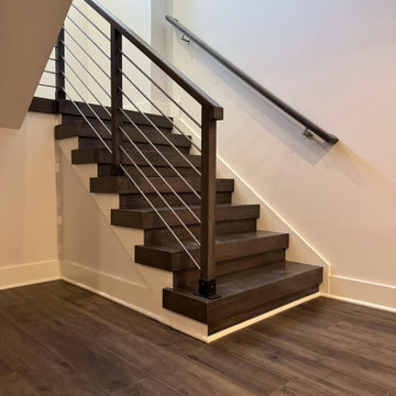 Project #137 | Maple Staircase with Stainless Steel Railing