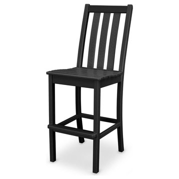 Polywood Vineyard Bar Side Chair, Black