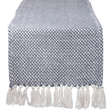 DII French Blue Woven Table Runner