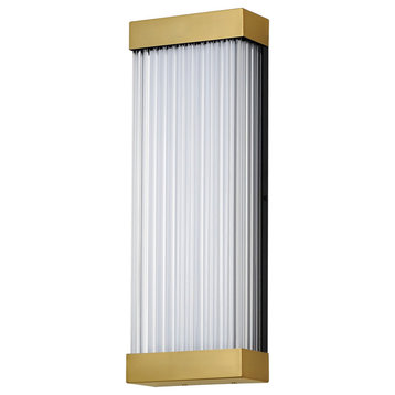 Acropolis LED Outdoor Wall Sconce, Natural Aged Brass