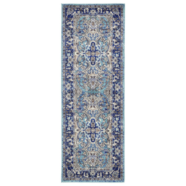 Unique Loom Blue Elizabeth Heritage Runner Rug, 2'2