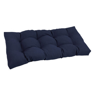 42"X19" Squared Solid Spun Polyester Tufted Loveseat Cushion, Azul
