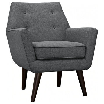 Ezra Grey Upholstered Fabric Armchair
